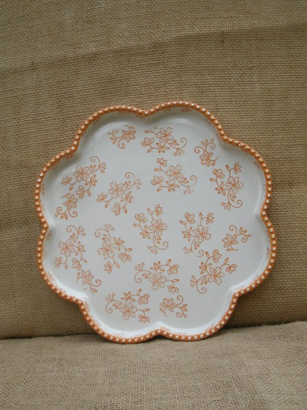 Vintage Temptations by Tara Floral Lace Stoneware Tart Dish